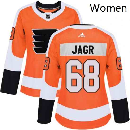 Womens Adidas Philadelphia Flyers 68 Jaromir Jagr Premier Orange Home NHL Jersey